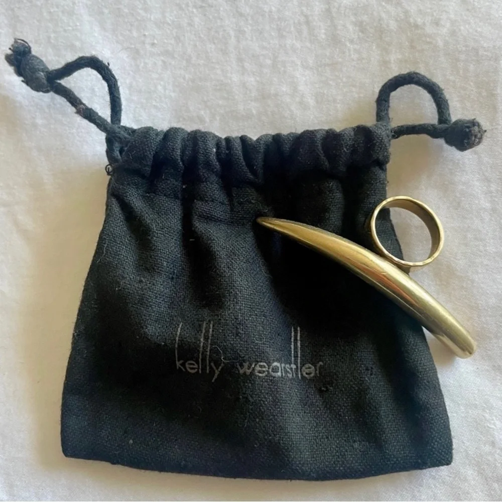 Kelly Wearstler Gold Sculptural Double Ring - Picture 2 of 3
